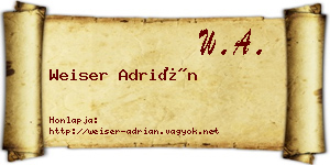Weiser Adrián névjegykártya